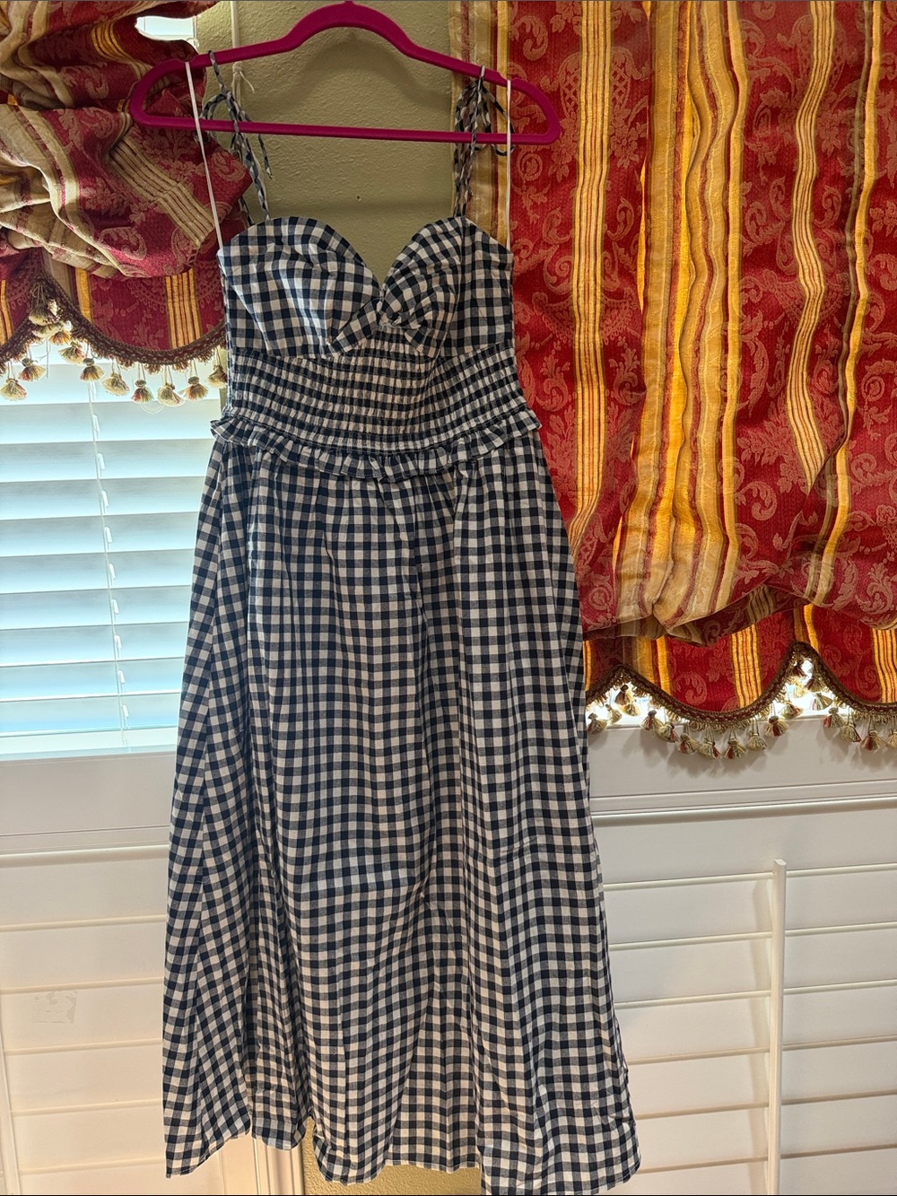 Dress Forum Black and White Gingham Midi Sun Dress